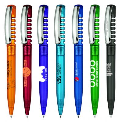 Picture of senatorÂ® New Spring Clear Plastic Ballpen with Metal Clip