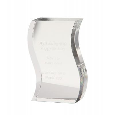 Picture of 15cm Optical Crystal Freestanding Wave Award
