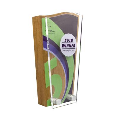 Picture of Real Wood Block Award with Acrylic Face Plate